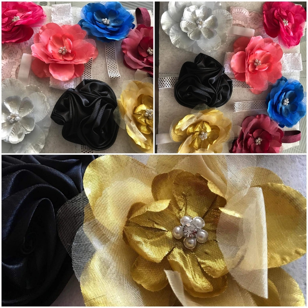Italian headband with natural silk